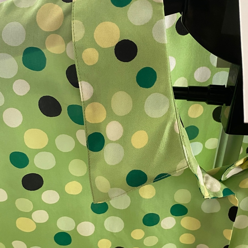 Allison Taylor Lime Green Polka Dot Blouse - Picture 8 of 8
